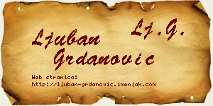 Ljuban Grdanović vizit kartica